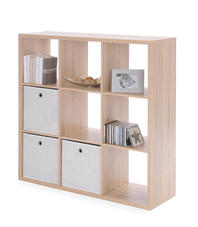 MAX9 3 TIER SHELF 107X107X33CM - OAK