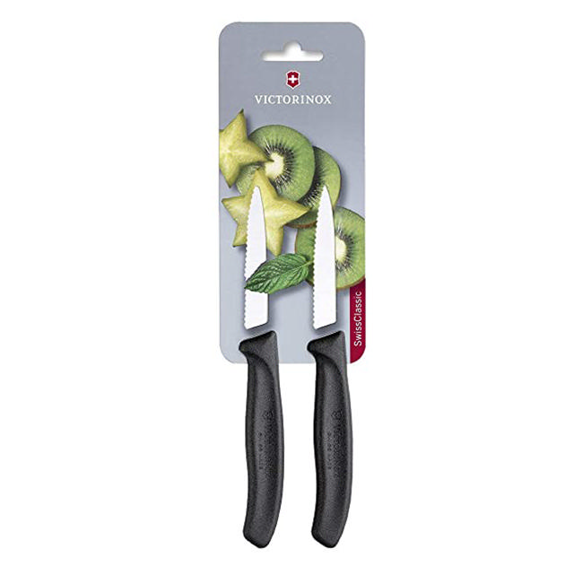 VICTORINOX PARING KNIFE 8CM BLACK 2PCS