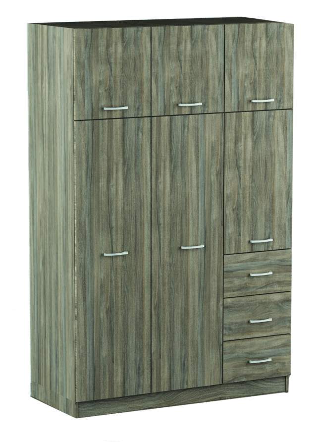 EKOWOOD WARDROBE 198X134X56CM - SMOKED