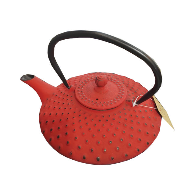 CAST IRON TEA POT 0.8L ENAMELED RED