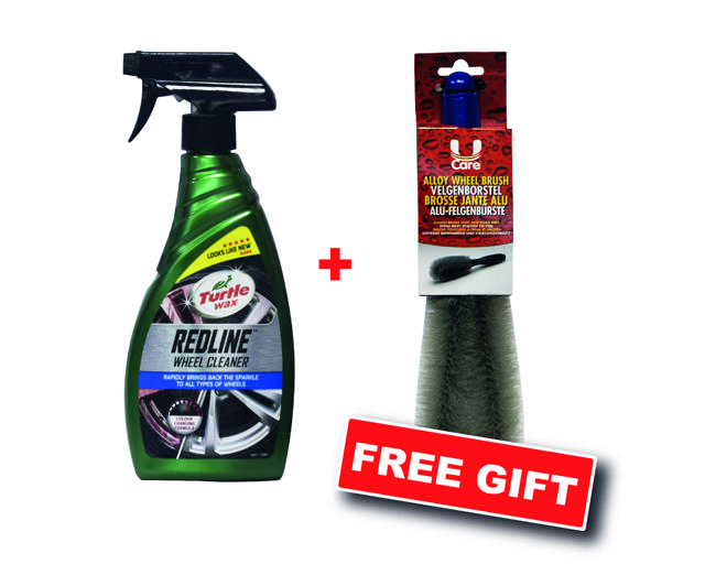 TURTLE WAX REDLINE WHEEL CLEANER 500ML & ALLOY WHEEL BRUSH GIFT