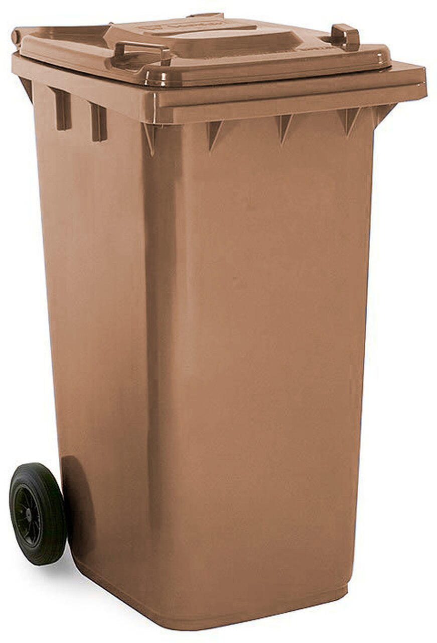 BIDONE BIN BROWN 120L WITH WHEELS