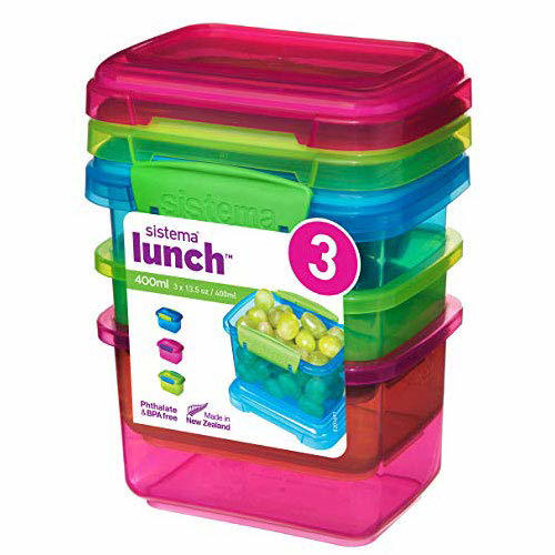 SISTEMA LUNCH BOX COLOR 3PCS RECTANGULAR 400ML