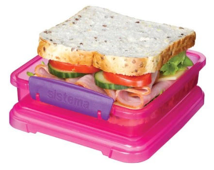 SISTEMA LUNCH BOX COLOR 3PCS SANDWICH 450ML