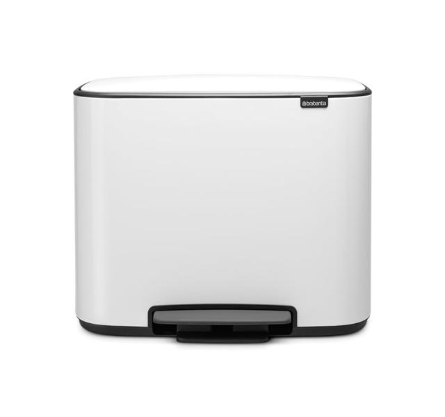 BRABANTIA PEDAL BIN, WITH 1 INNER BUCKET, 36 LITRES - WHITE