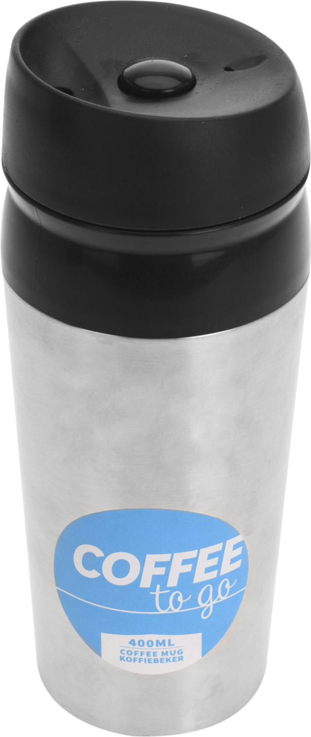 TRAVEL MUG 400ML STAINLESS STEEL