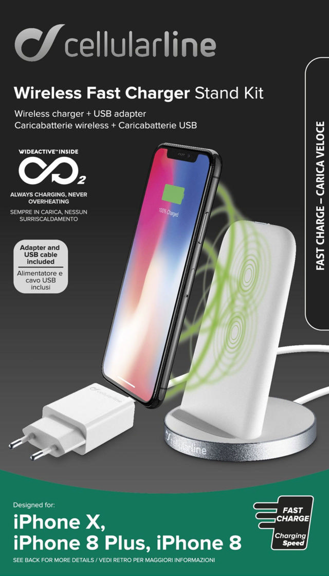 CELLULAR LINE PODIUM WIRELESS FAST CHARGER STAND