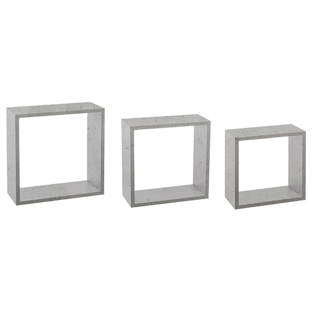 5FIVE 138957E WALL SHELF CUBE CONCRETE GREY 3PCS