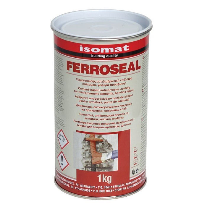 ISOMAT FERROSEAL CEMENT MORTAR ANTICORROSION REINFORCEMENT REDBROWN 1KG