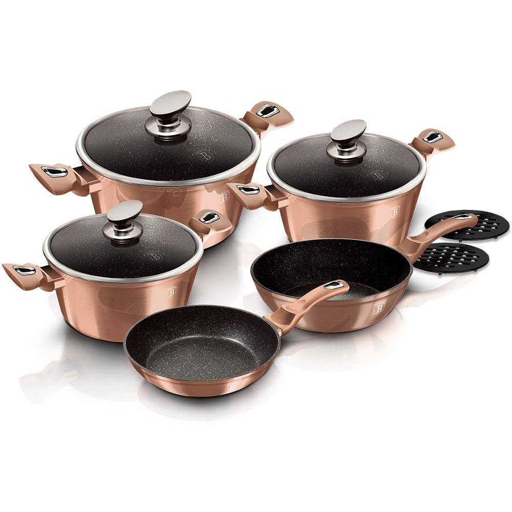 BERLINGER HAUS BH/1220N 10PCS COOKWARE SET ROSE GOLD COLLECTION