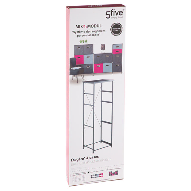 5FIVE 138919 METAL SHELVING STAND 4T SLIM