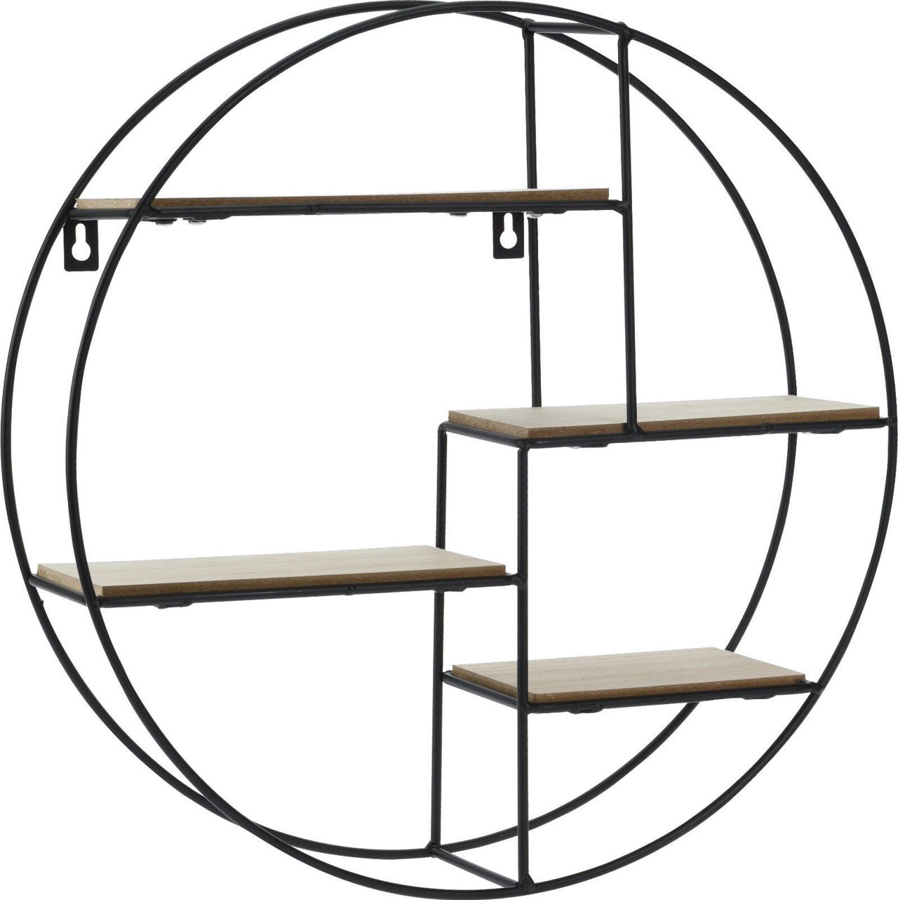 BLACK METAL WALL MOUNTED MULTI SHELF 40X40X10CM