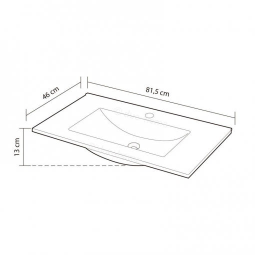 FORES WASH BASE SINK WHITE 80X45CM