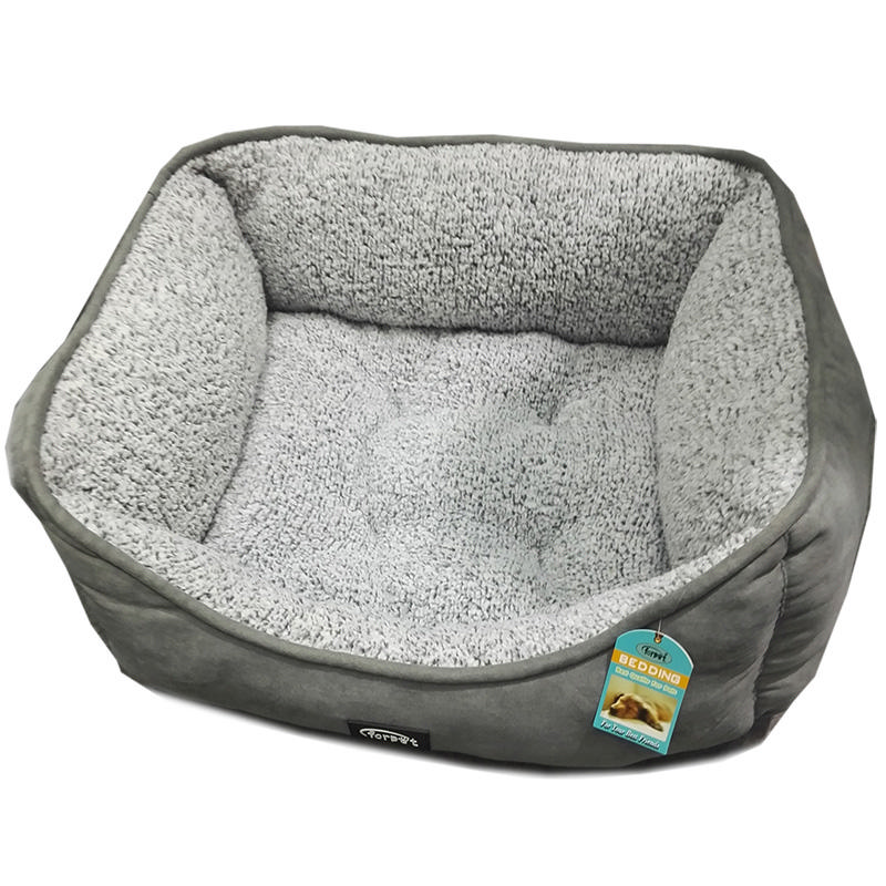 SHC PET BED SUEDE 50X40X18CM GREY