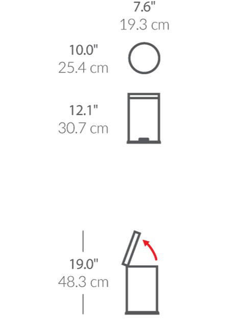 SIMPLEHUMAN ΚΥΚΛΙΚΟΣ ΜΕΤΑΛΙΚΟΣ KAΛΑΘΟΣ 4.5Λ ΡΟΖ ΧΡΥΣΟ