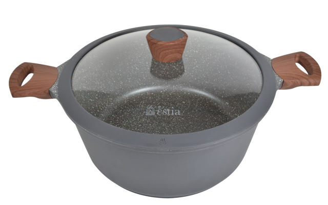 ESTIA STONE CASSEROLE WITH LID 20CM