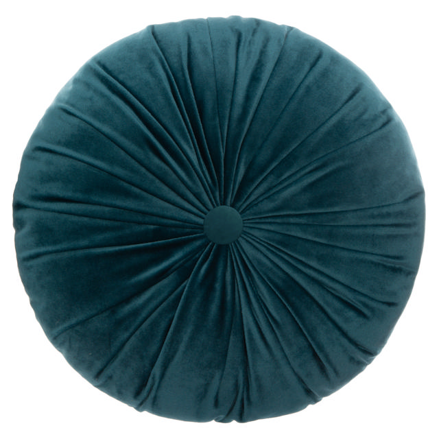 ROUND CUSHION VELOUR DOLCE BLUE D40CM