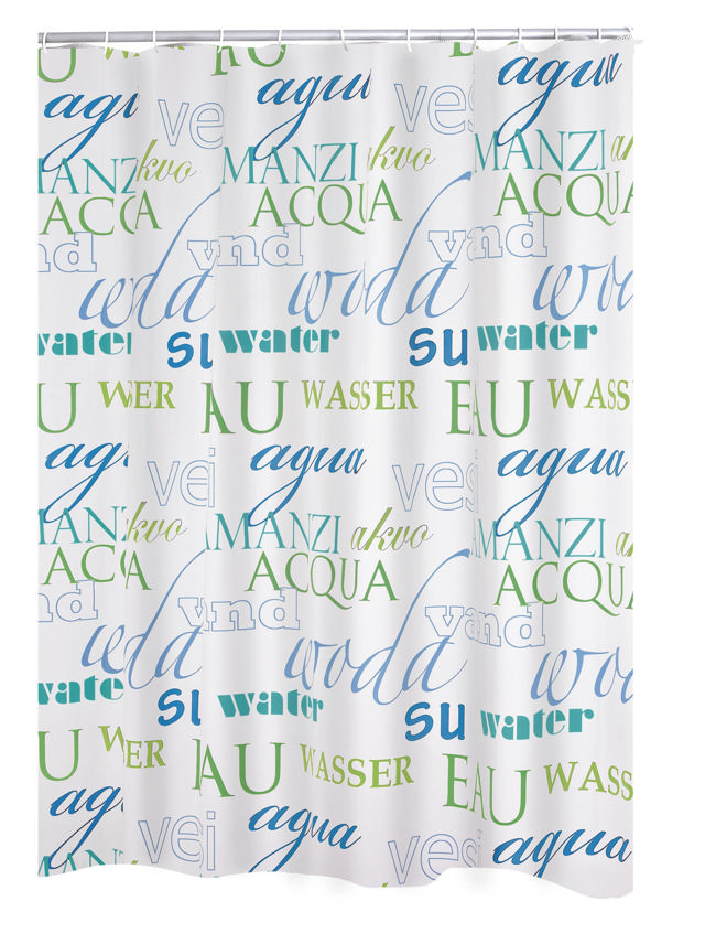 SHOWER CURTAIN VINYL 180X200 CM WODA GREEN