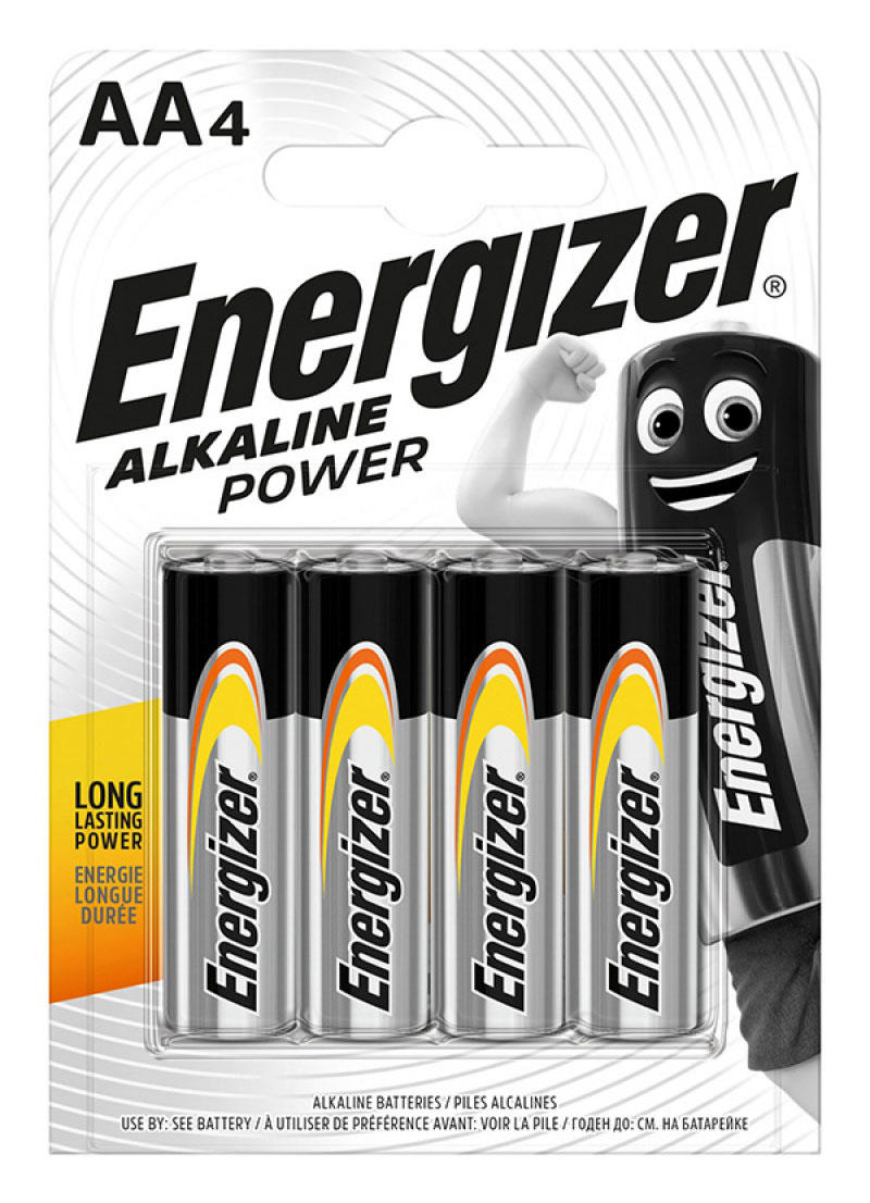 ENERGIZER ALKALINE POWER AA BATTERIES 4 PACK
