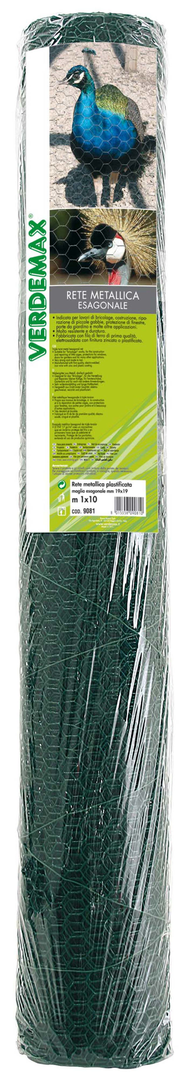 VERDEMAX METAL HEXAGONAL NET 01X10 GREEN