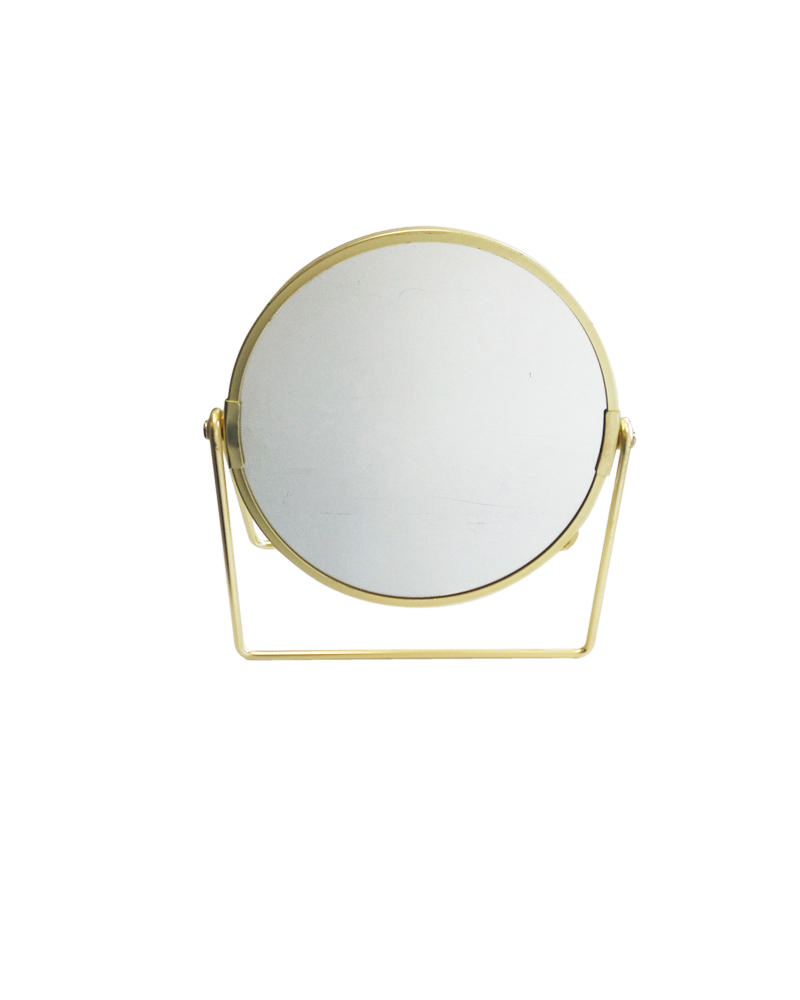 BATHROOM MIRROR ON STAND GOLD 16CM