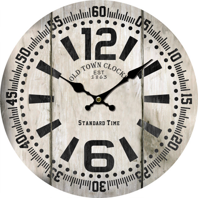 WALL DECO CLOCK 34CM MDF