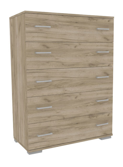 CHEST OF DRAWERS 124X90X45CM GREY