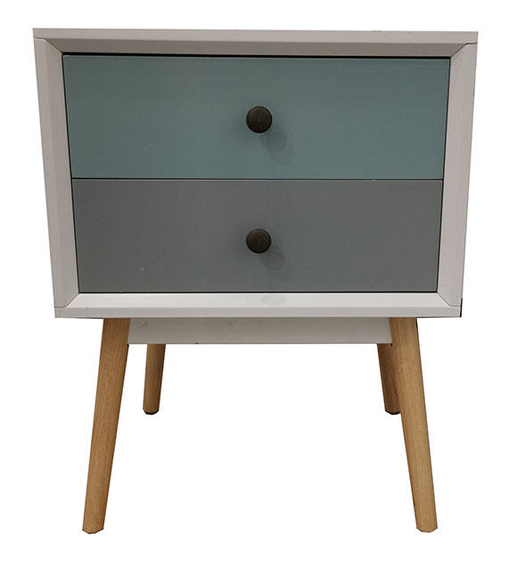 ARIZONA BEDSIDE TABLE 45X40X56CM - WHITE/GREEN