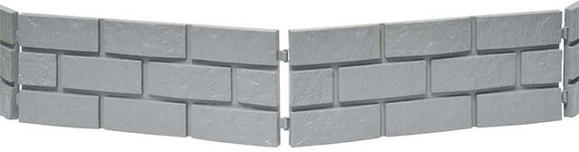 VERDEMAX PP ORNAMENTAL BORDER ''GRAY BRICK'' 43XH 17.5CM 4PCS