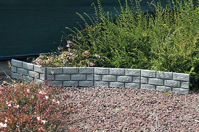 VERDEMAX PP ORNAMENTAL BORDER ''GRAY BRICK'' 43XH 17.5CM 4PCS