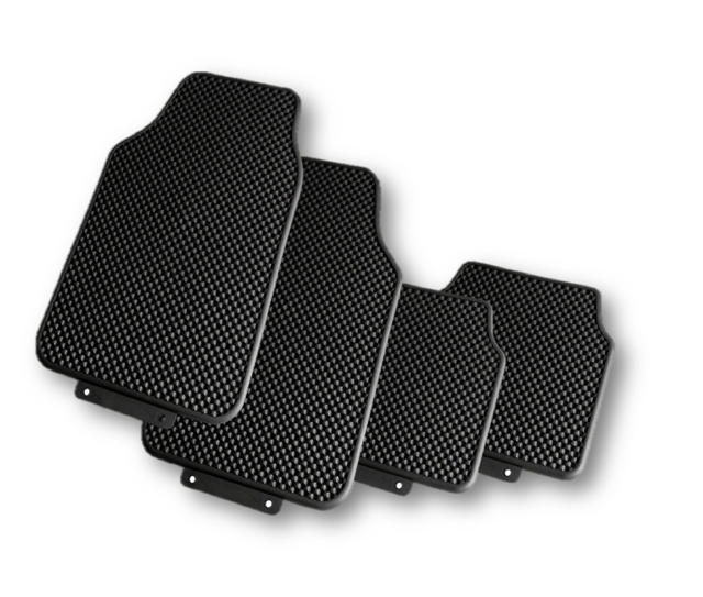 AUTOMAX PREMIUM RUBBER CAR MATS 4PC SET WITH VELCRO GRIP