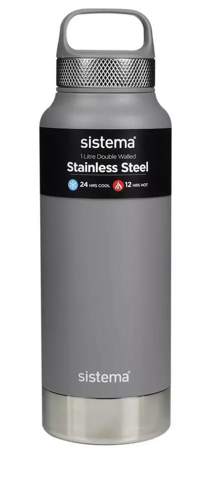 SISTEMA HYDRATION BOTTLE STAINLESS STEEL 1L 5 ASSORTED COLORS