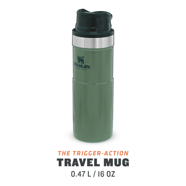 STANLEY CLASSIC TRIGGER ACTION TRAVEL MUG GREEN 0,47LTR