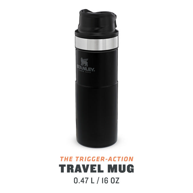 STANLEY CLASSIC TRIGGER ACTION TRAVEL MUG BLACK 0,47LTR