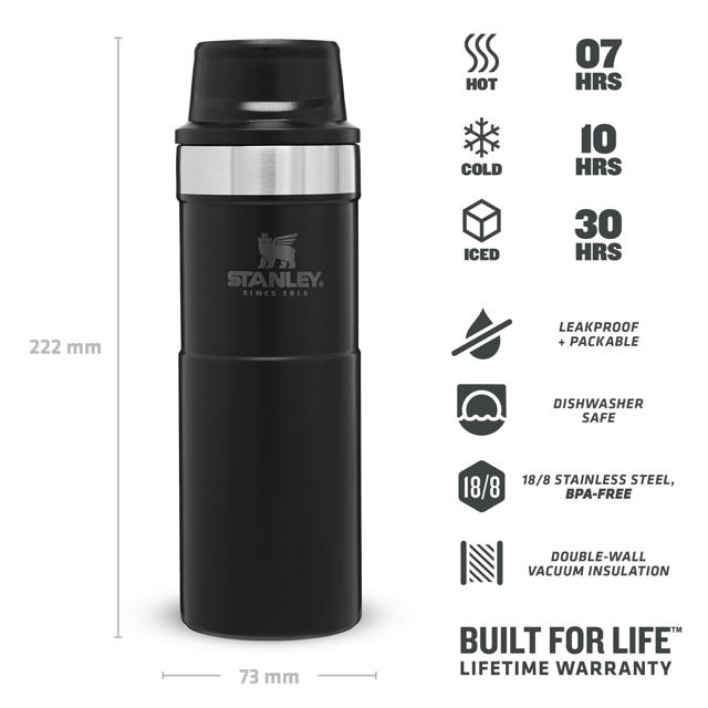 STANLEY CLASSIC TRIGGER ACTION TRAVEL MUG BLACK 0,47LTR