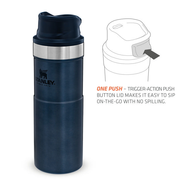 STANLEY CLASSIC TRIGGER ACTION TRAVEL MUG BLUE 0,47LTR