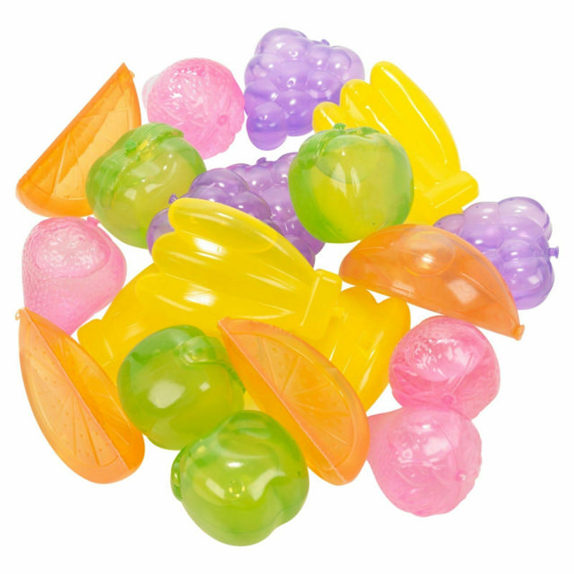 REUSABLE PLASTIC ICE CUBES FRUIT SHAPED - 20PCS