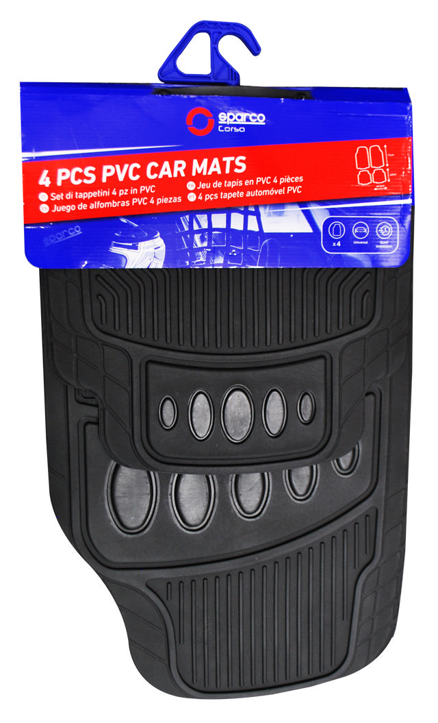 SPARCO CAR MATS PVC BLACK 4PCS -VARESE SPF505BK