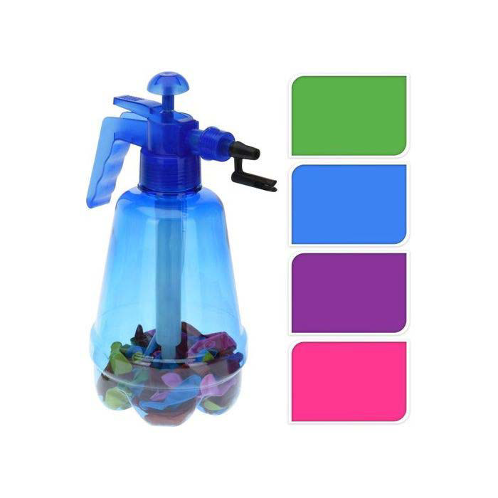 WATER PUMP BALLOON SPRAYER WITH 100 BALLOONS 1.7L 4 ASSORTED COLORS