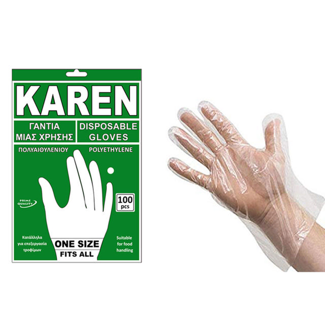 KAREN PE GLOVES X100PCS