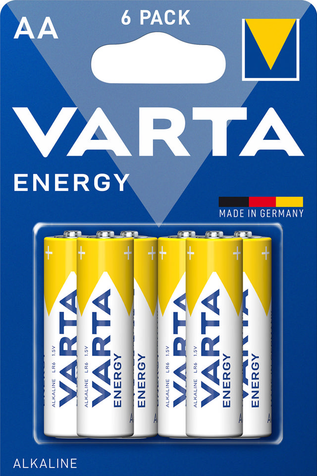 VARTA ENERGY ALKALINE BATTERIES AA, MIGNON, LR6, 1,5V, 6-PACK