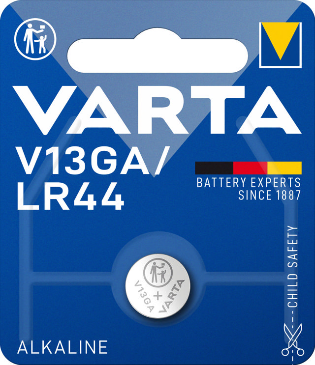 VARTA ALKALINE V13GA, LR44 (SPECIAL BATTERY, 1,5V) PACK OF 1