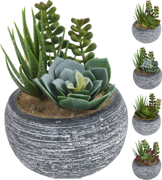 ARTIFICIAL PLANT IN POT 4 ASSORTED DESIGNS Ø11XH15CM