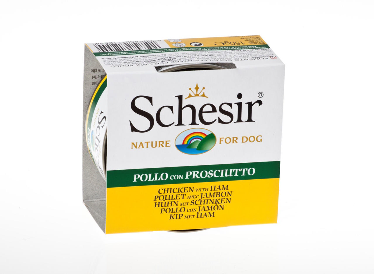 SCHESIR SR DOG JELLY CKN W HAM 150G