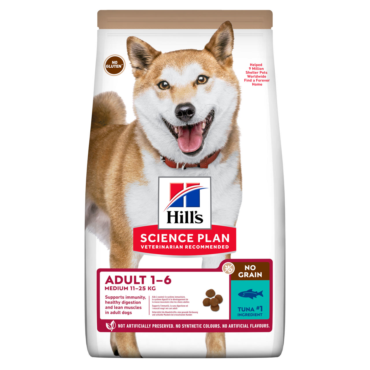 HILLS SCIENCE PLAN CANINE ADULT NO GRAIN MEDIUM BREED TUNA 2.5KG