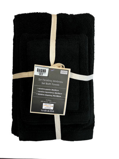 IONION BATH TOWELS PROMO SET 3PCS BLK