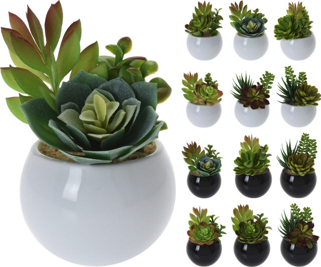 ARTIFICIAL PLANT IN POT 12 ASSORTED DESIGN PLANTS