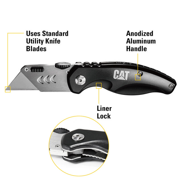 CAT 16CM FOLDING UTILITY KNIFE