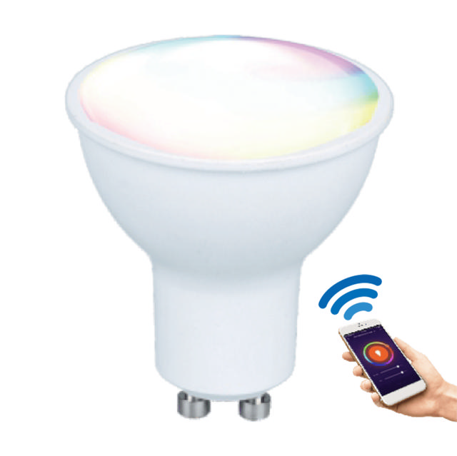 SUNLIGHT LED 4W ΕΞΥΠΝΟΣ ΛΑΜΠΤΗΡΑΣ GU10 RGB+CCT WIFI TUYA APP 350LM