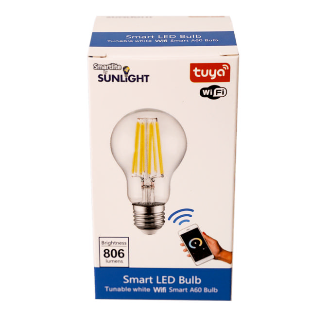 SUNLIGHT LED 7.5W ΕΞΥΠΝΟΣ ΛΑΜΠΤΗΡΑΣ ΝΗΜΑΤΟΣ A60 E27 CCT WIFI TUYA APP 806LM